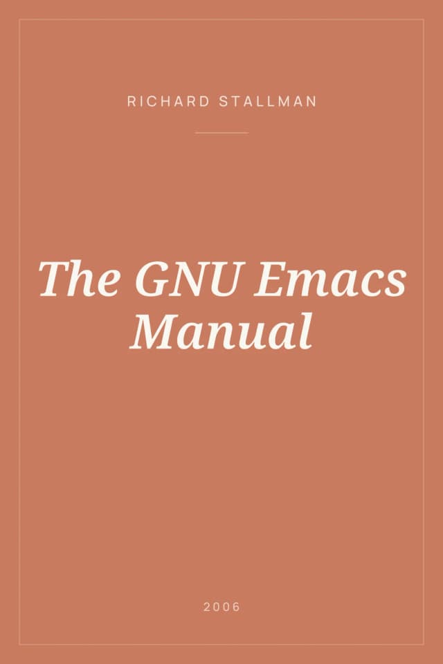 Portada de The GNU Emacs Manual