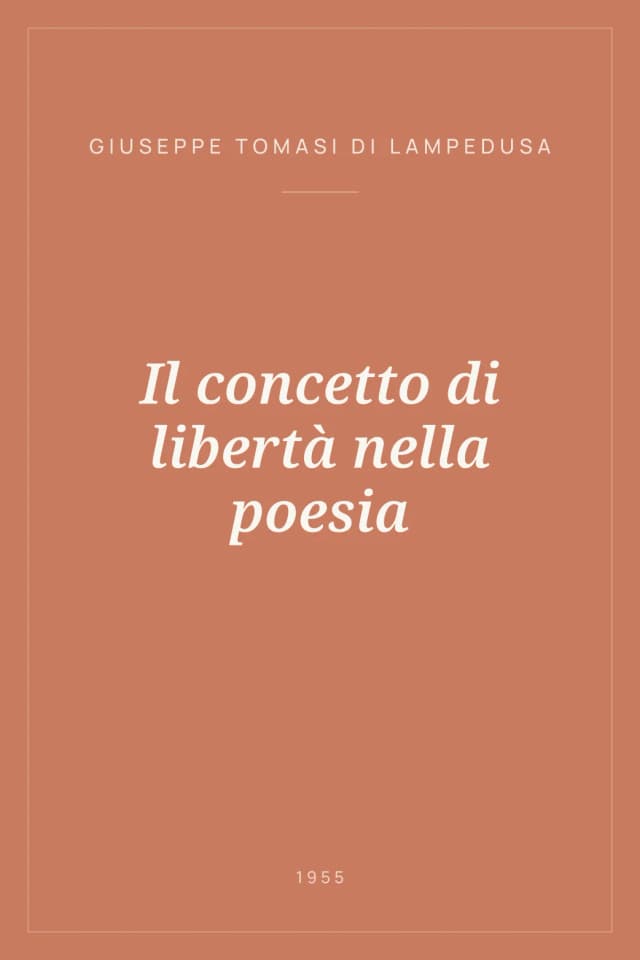 Portada de Il concetto di libertà nella poesia