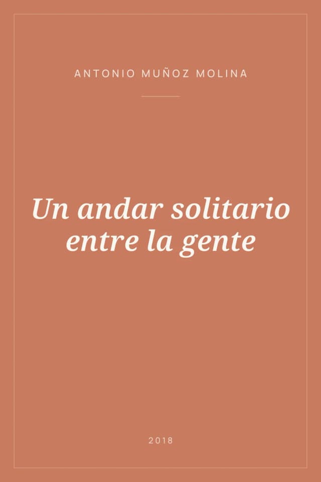 Portada de Un andar solitario entre la gente
