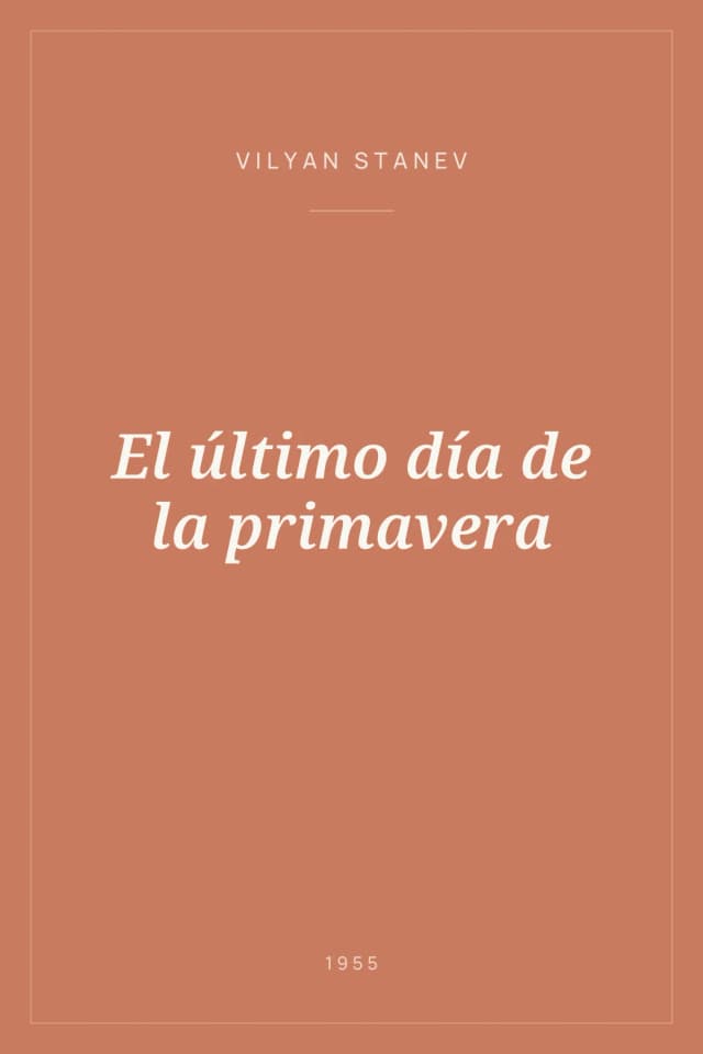 Portada de El último día de la primavera