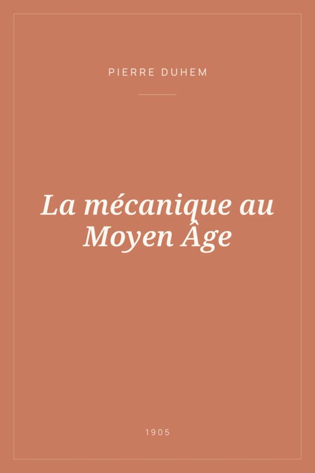 Portada de La mécanique au Moyen Âge