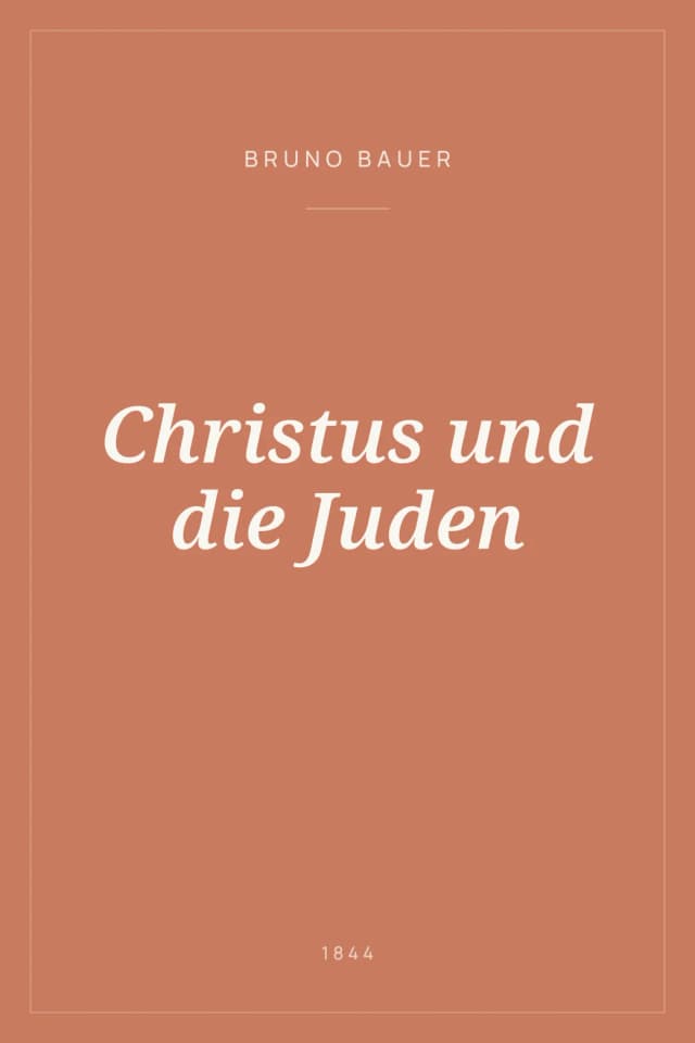 Portada de Christus und die Juden