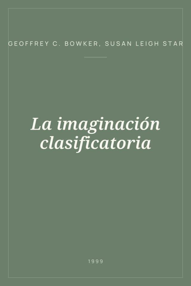 Portada de La imaginación clasificatoria