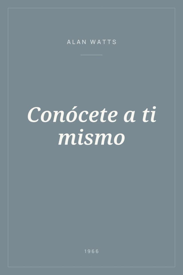 Portada de Conócete a ti mismo