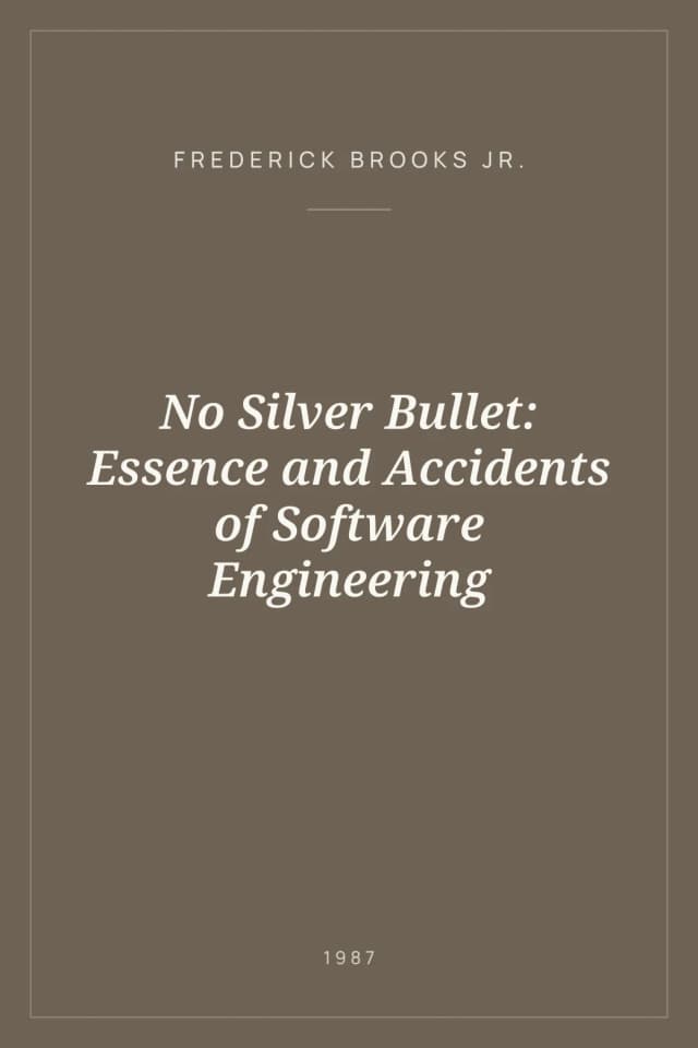 Portada de No Silver Bullet: Essence and Accidents of Software Engineering