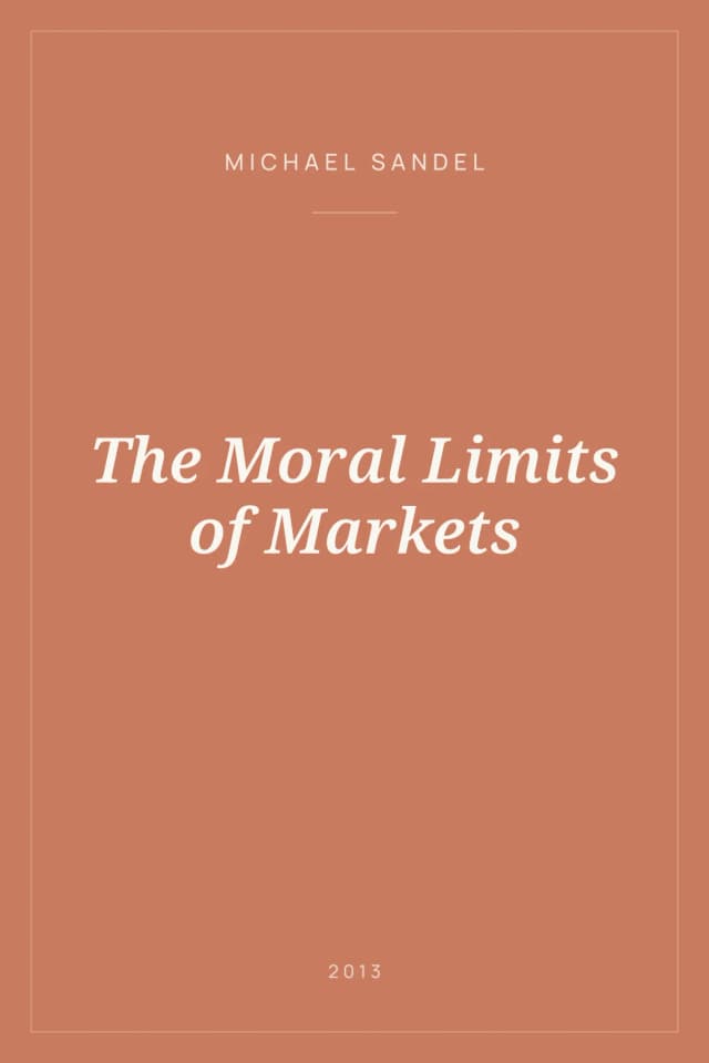 Portada de The Moral Limits of Markets