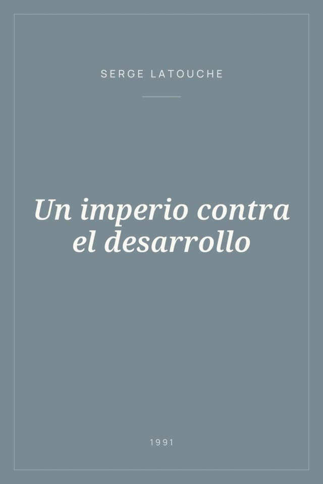 Portada de Un imperio contra el desarrollo