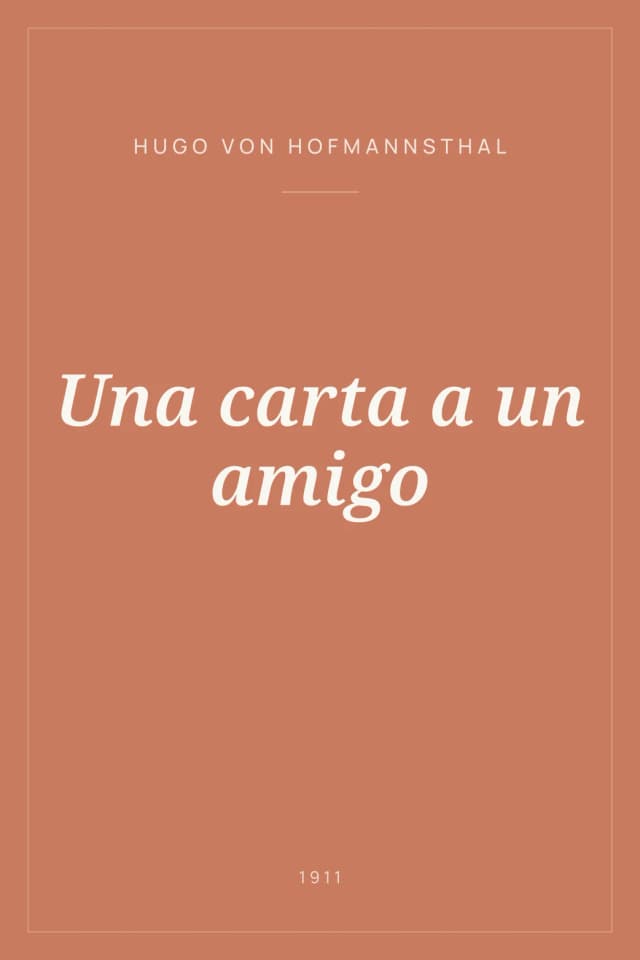 Portada de Una carta a un amigo
