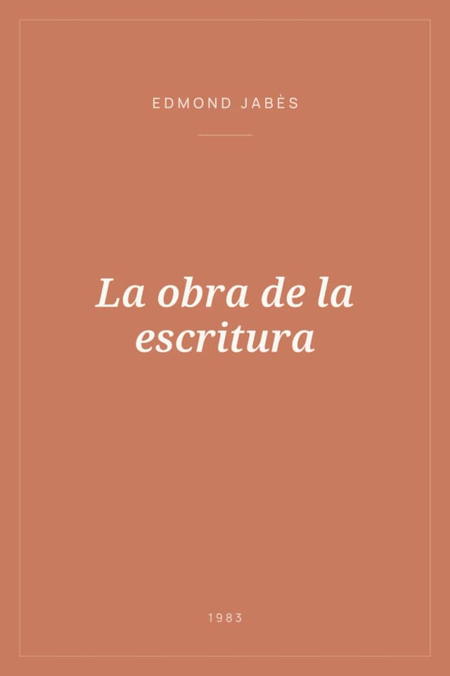 Portada de La obra de la escritura