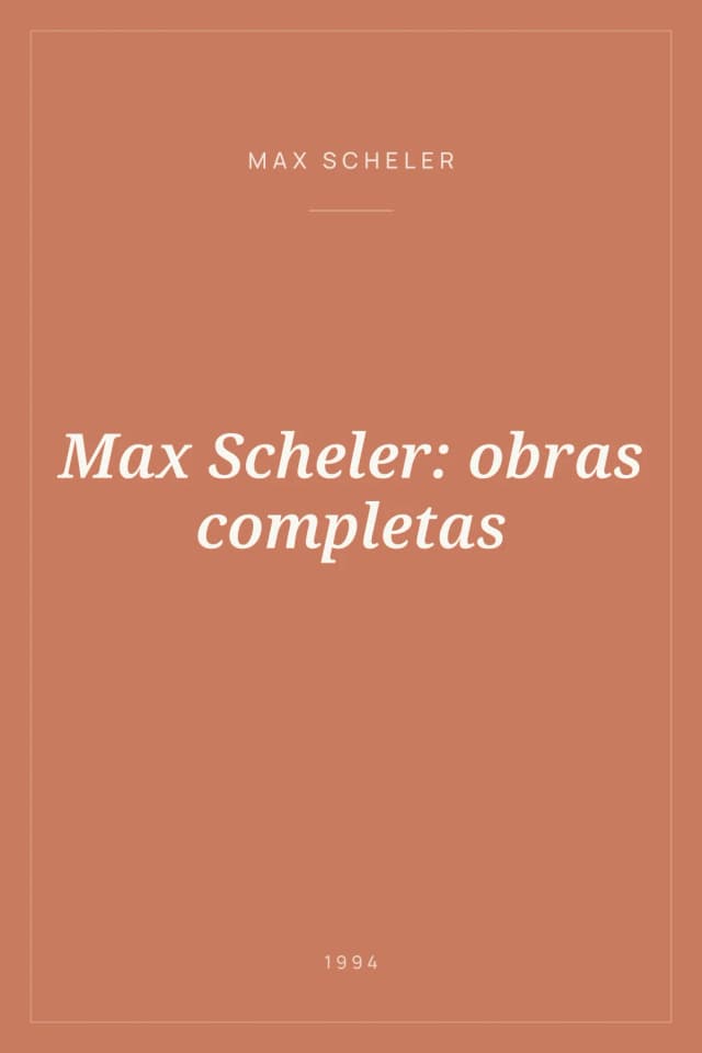 Portada de Max Scheler: obras completas