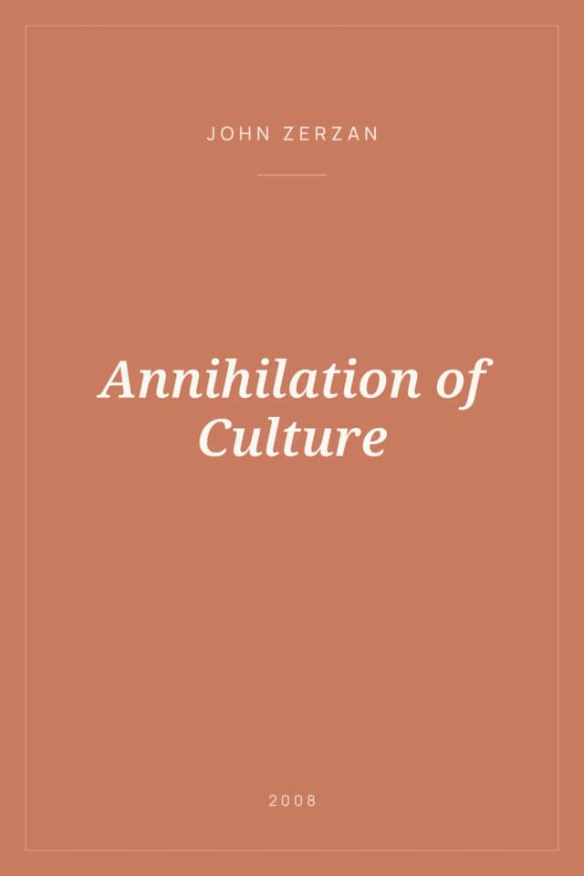 Portada de Annihilation of Culture