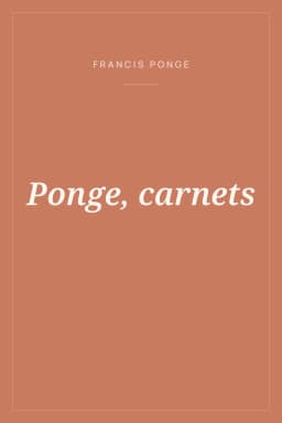 Portada de Ponge, carnets