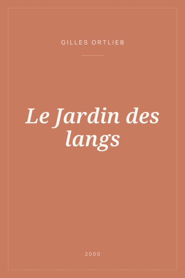 Portada de Le Jardin des langs