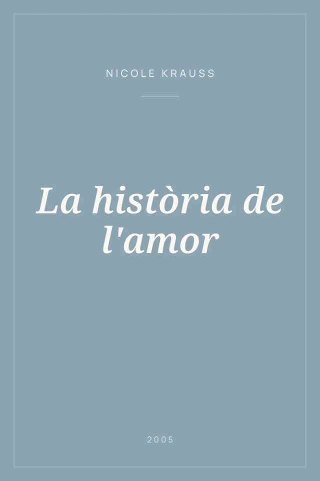 Portada de La història de l'amor