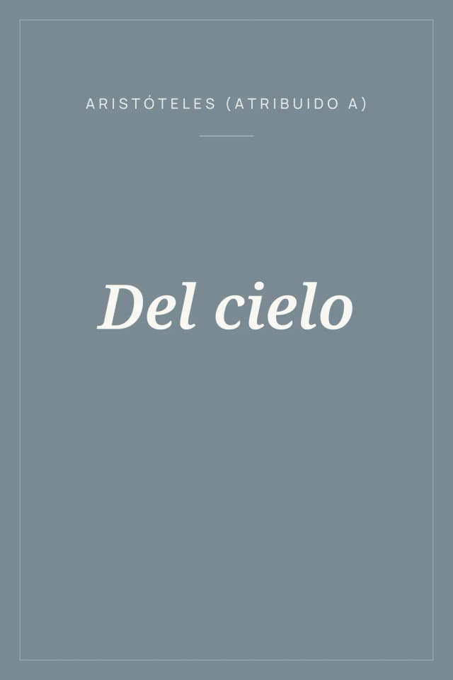 Portada de Del cielo
