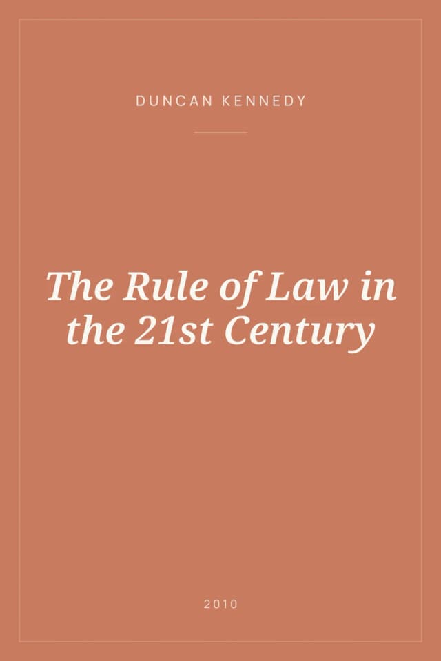 Portada de The Rule of Law in the 21st Century