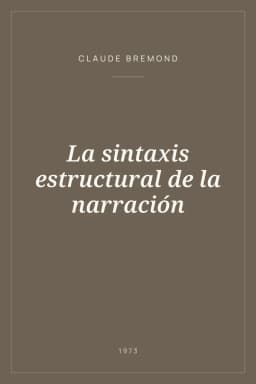 Portada de La sintaxis estructural de la narración