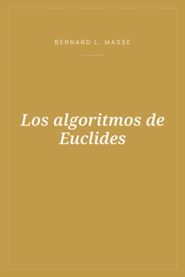 Portada de Los algoritmos de Euclides