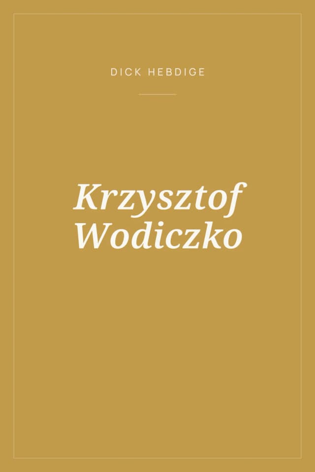 Portada de Krzysztof Wodiczko