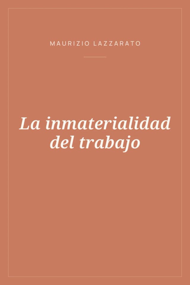Portada de La inmaterialidad del trabajo