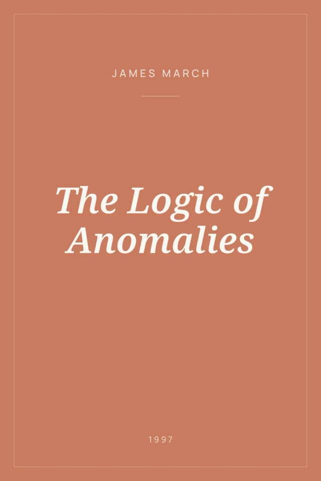 Portada de The Logic of Anomalies