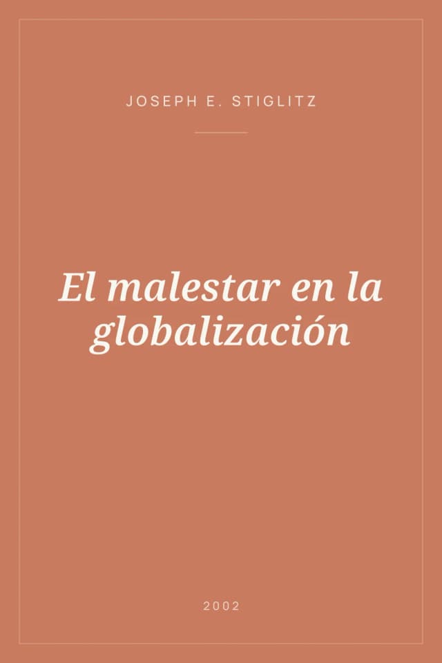 Portada de El malestar en la globalización