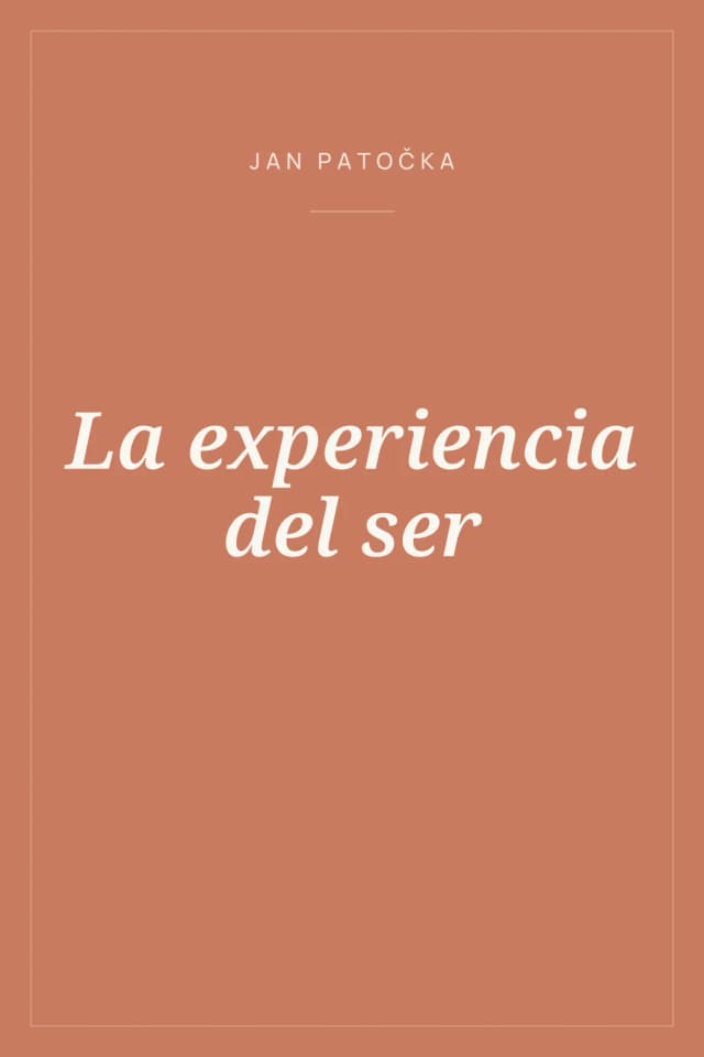 Portada de La experiencia del ser