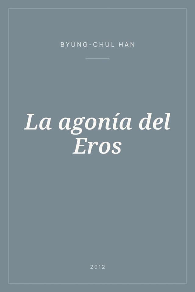 Portada de La agonía del Eros