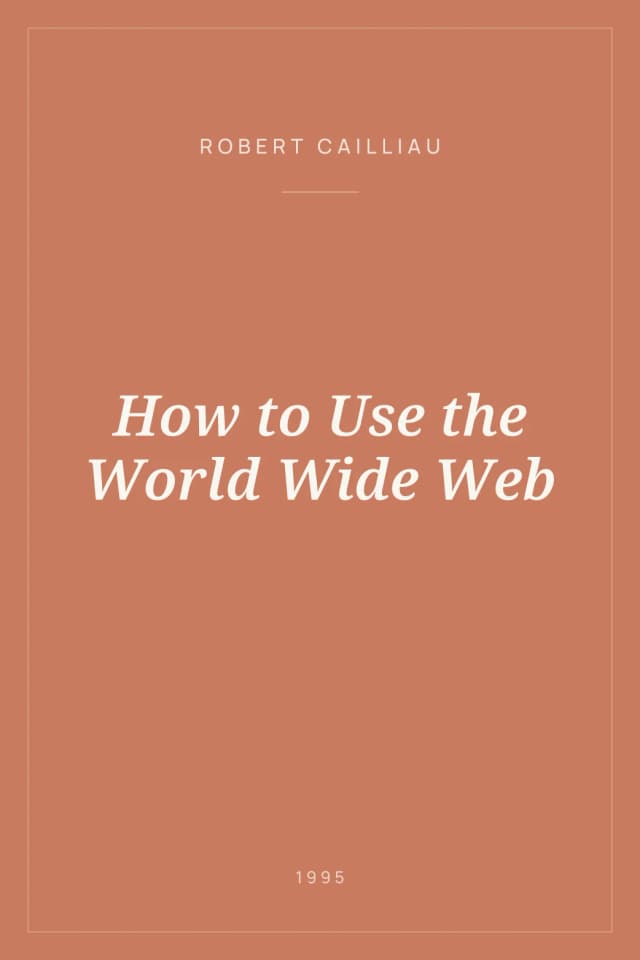 Portada de How to Use the World Wide Web