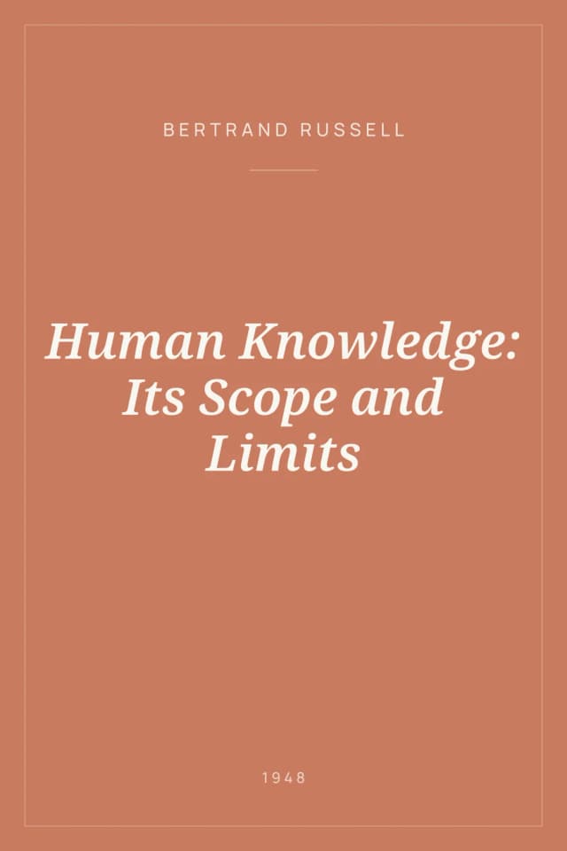 Portada de Human Knowledge: Its Scope and Limits
