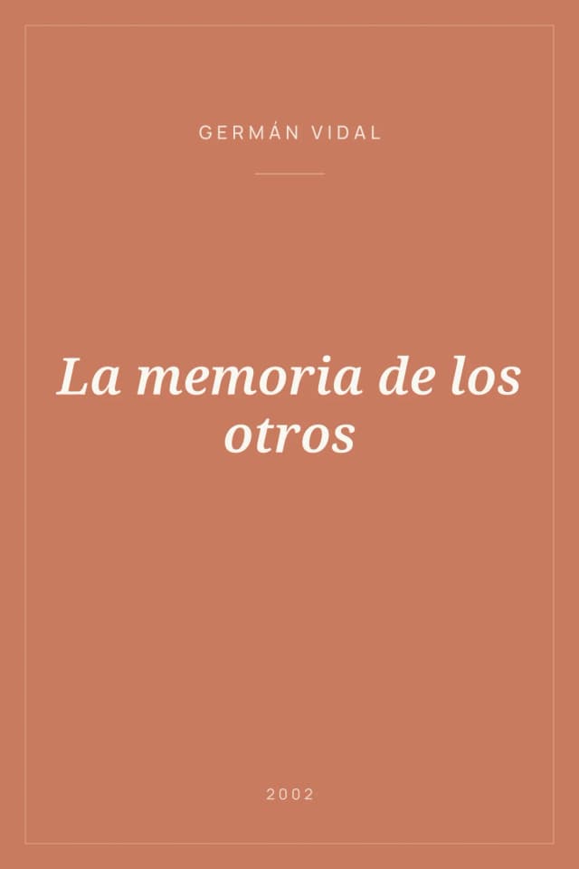 Portada de La memoria de los otros