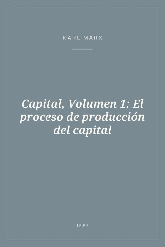 Portada de Capital, Volumen 1: El proceso de producción del capital