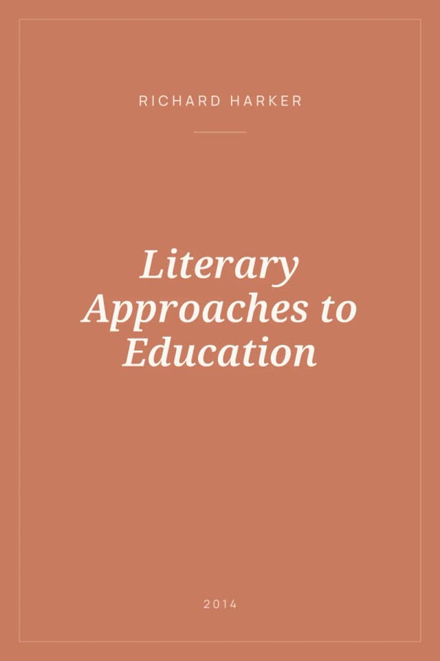 Portada de Literary Approaches to Education
