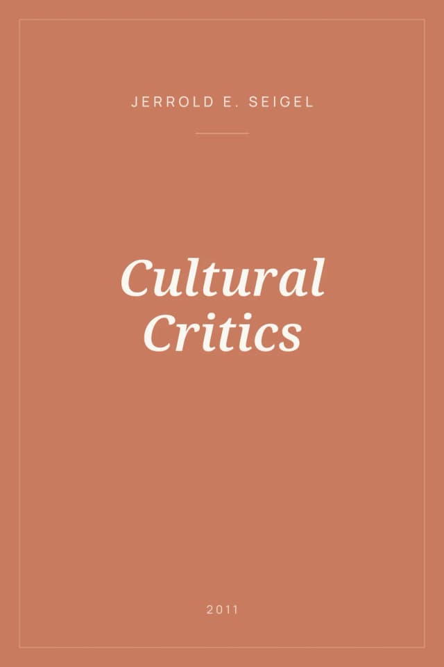 Portada de Cultural Critics