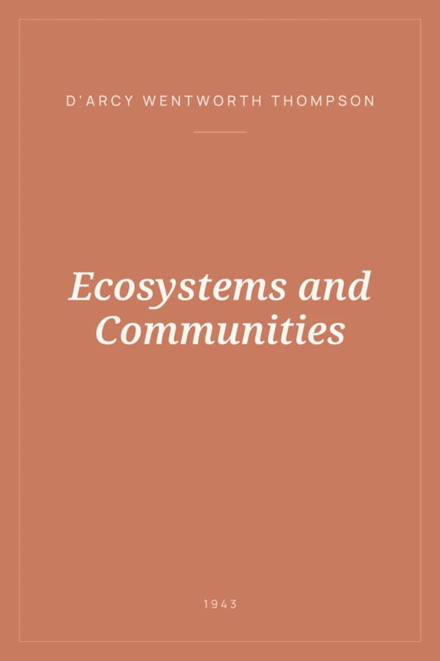 Portada de Ecosystems and Communities