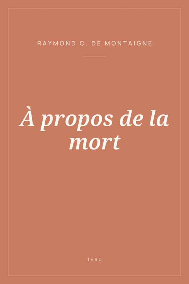 Portada de À propos de la mort