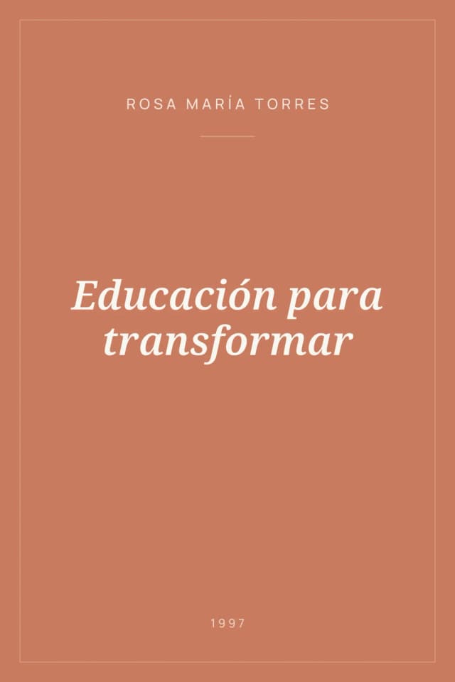 Portada de Educación para transformar