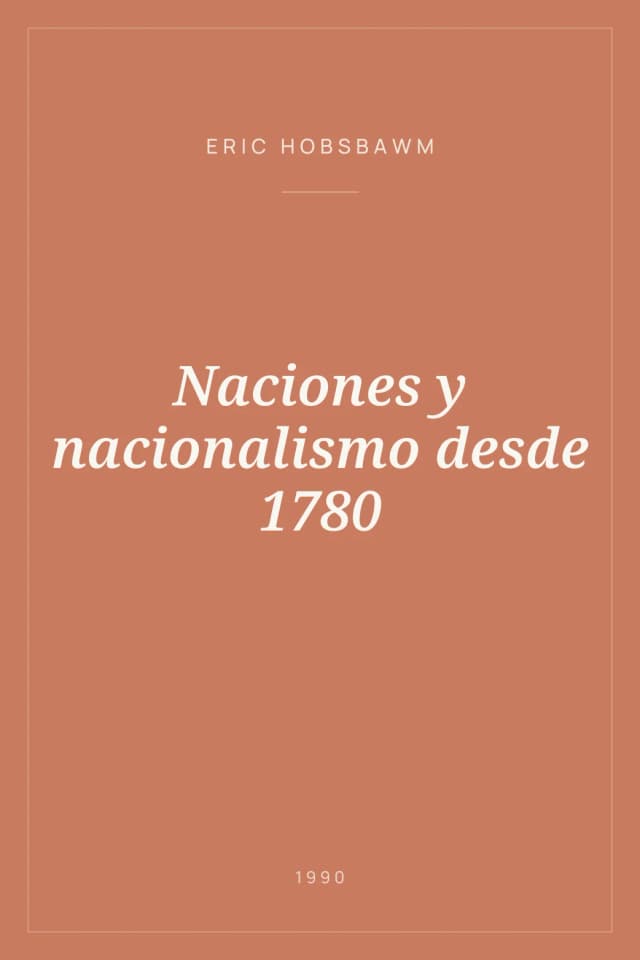 Portada de Naciones y nacionalismo desde 1780