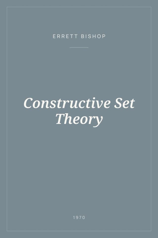 Portada de Constructive Set Theory