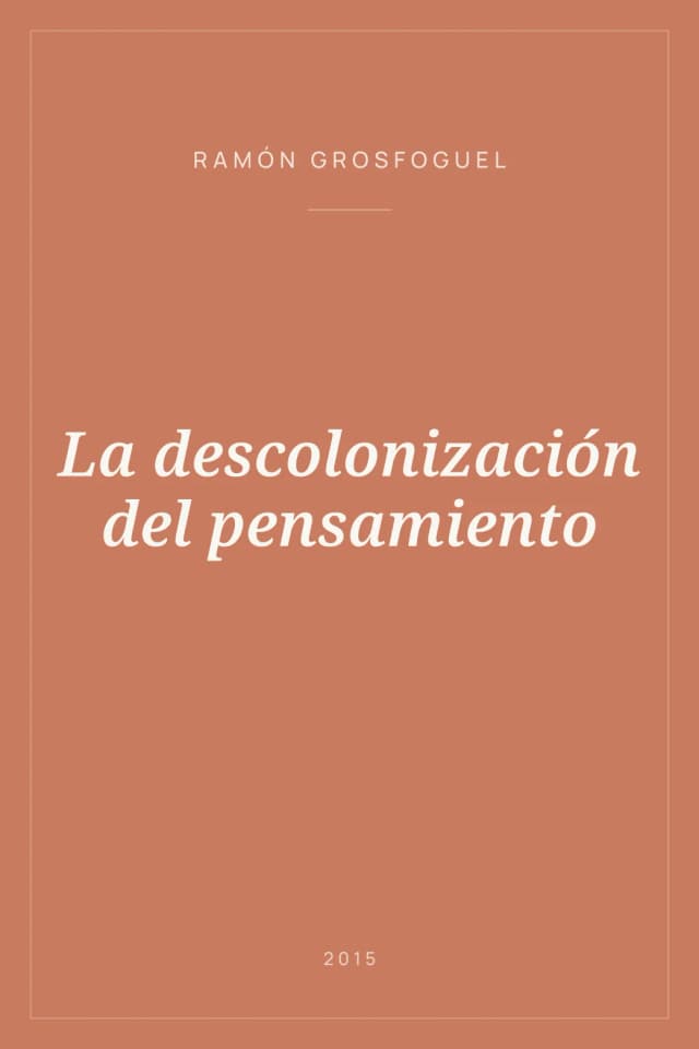 Portada de La descolonización del pensamiento