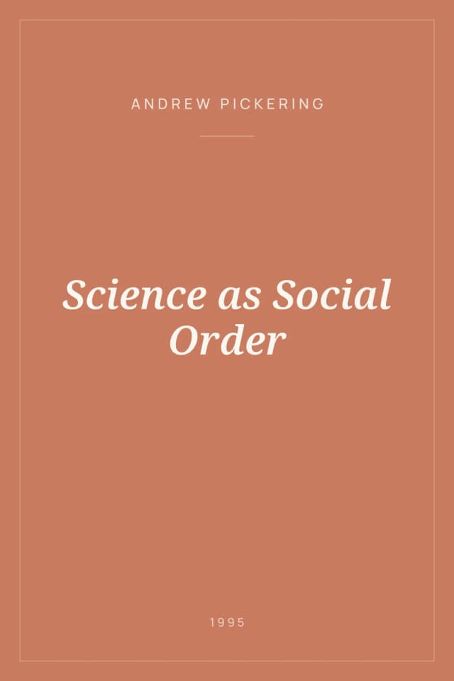 Portada de Science as Social Order