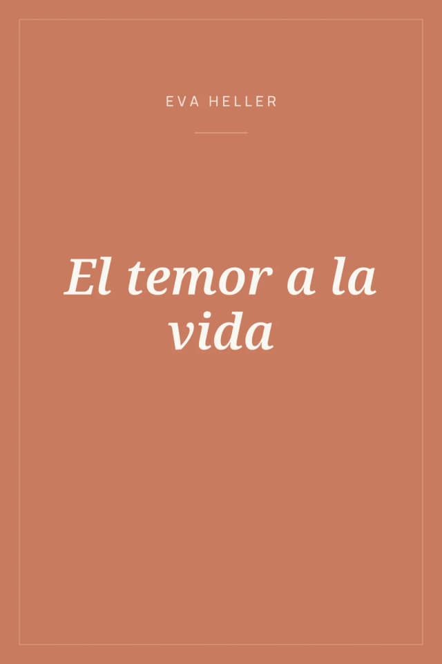 Portada de El temor a la vida