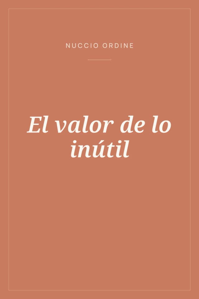 Portada de El valor de lo inútil