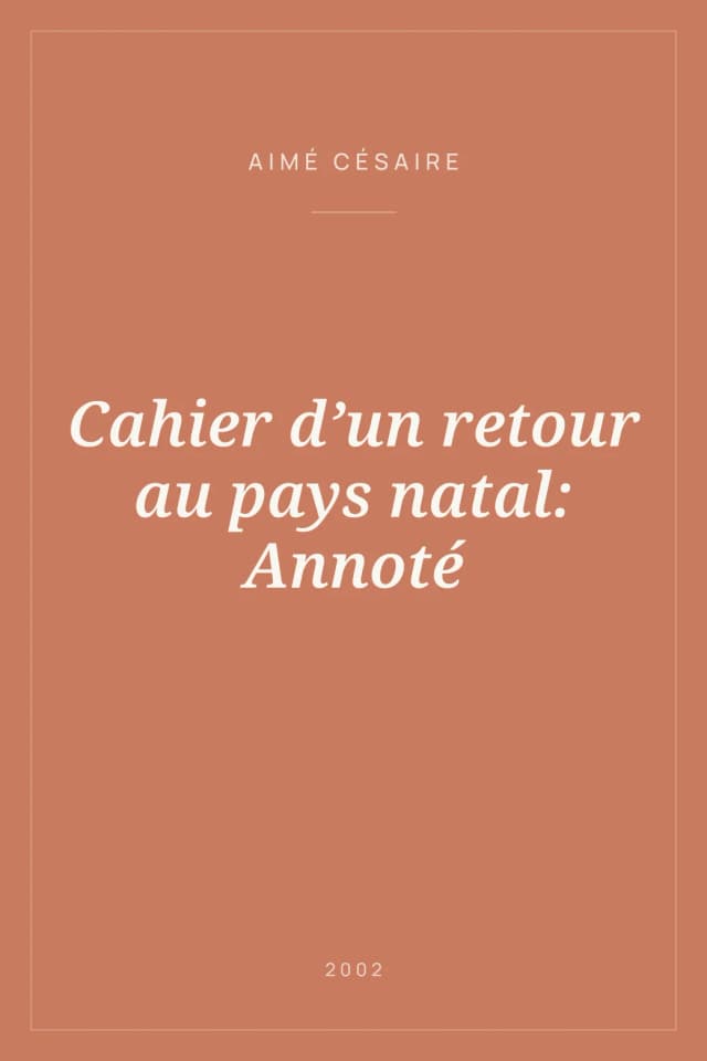 Portada de Cahier d’un retour au pays natal: Annoté