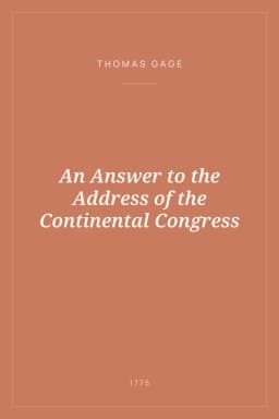 Portada de An Answer to the Address of the Continental Congress