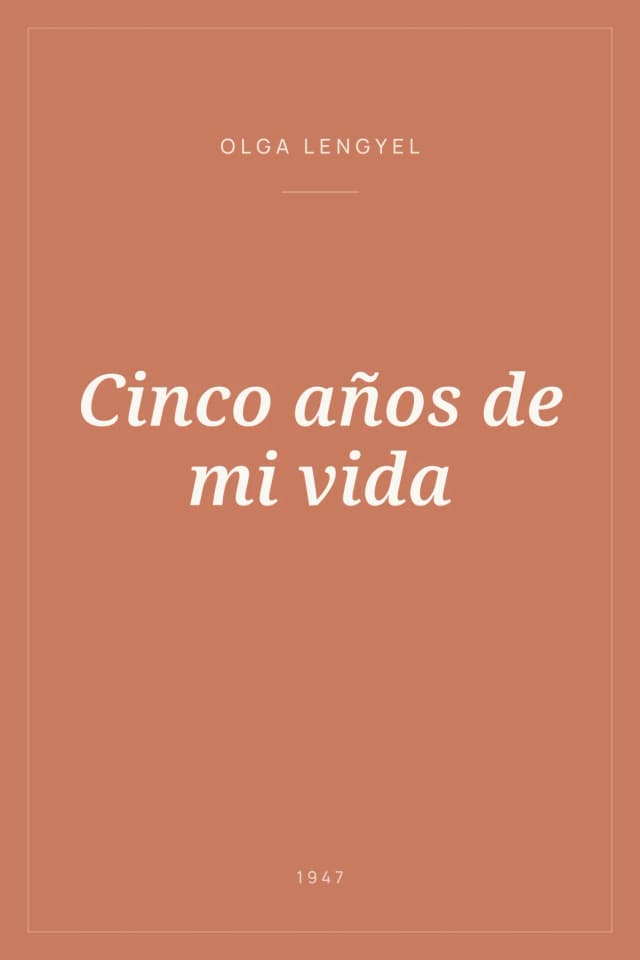 Portada de Cinco años de mi vida