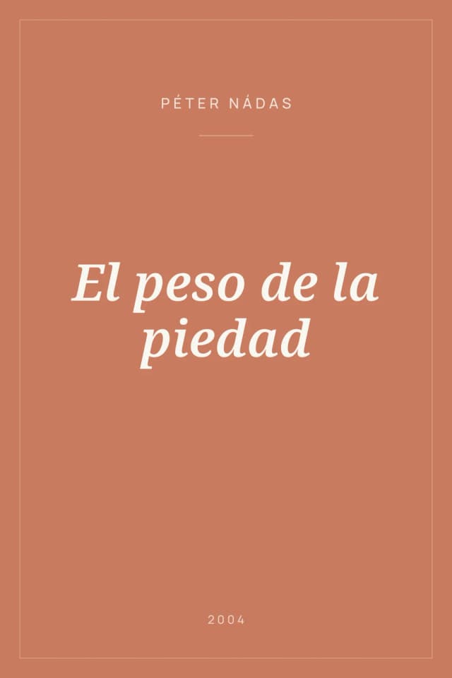 Portada de El peso de la piedad