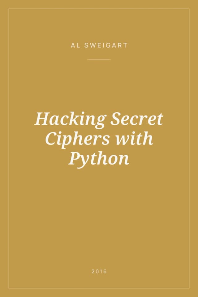 Portada de Hacking Secret Ciphers with Python