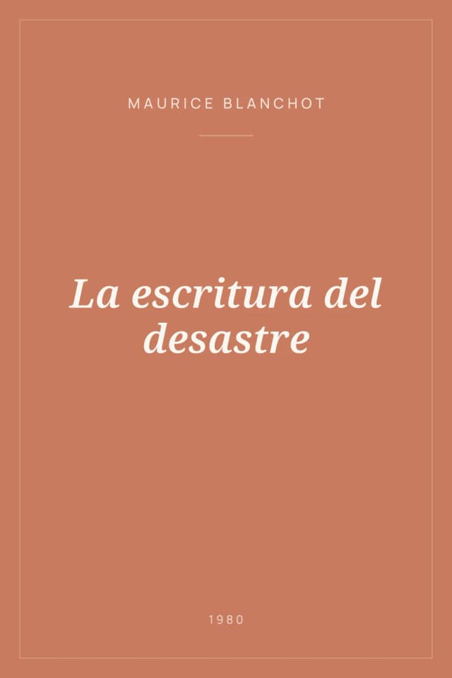 Portada de La escritura del desastre
