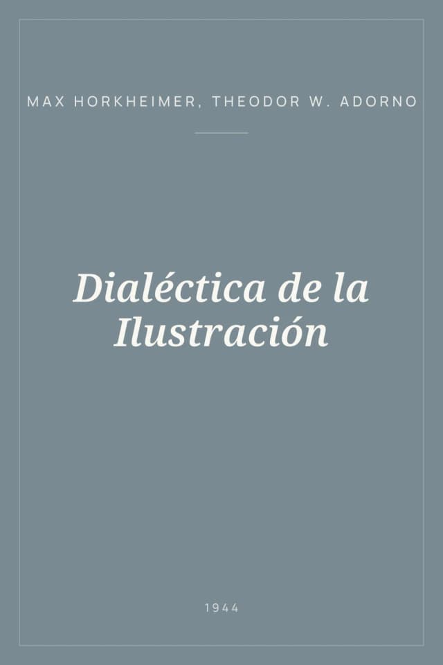 Portada de Dialéctica de la Ilustración